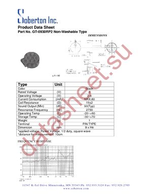 GT-0930RP2 datasheet  